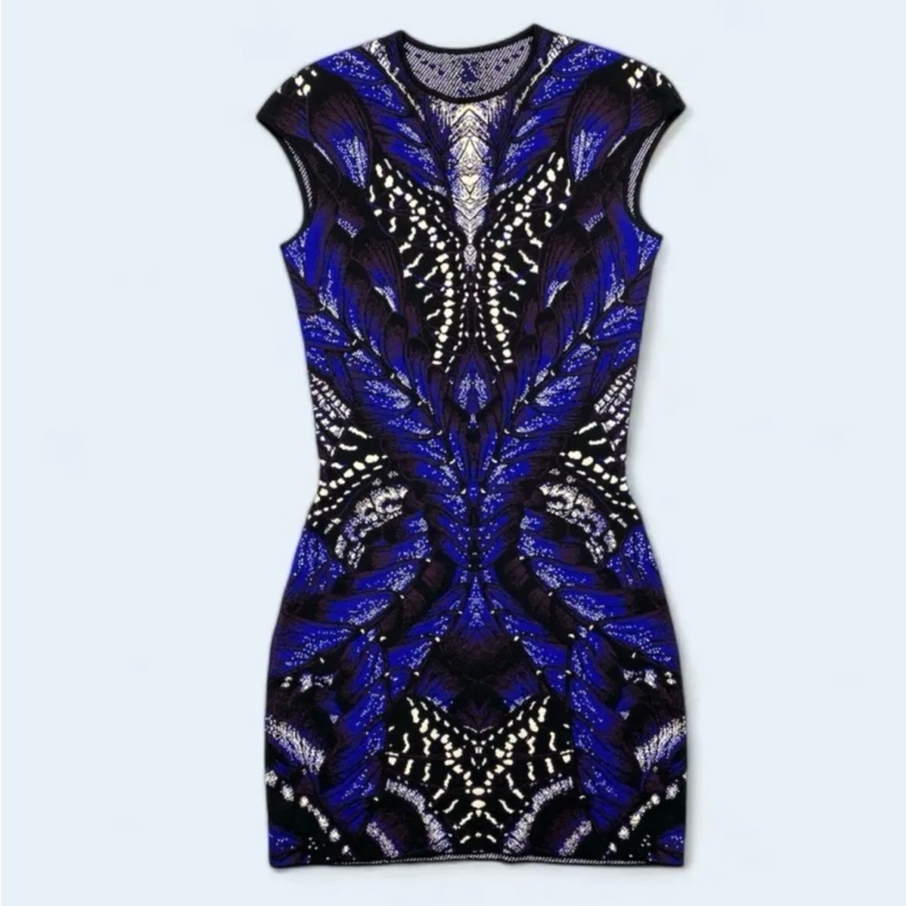 ‼️SOLD‼️ Alexander McQueen Butterfly Abstract Print Jacquard Dress